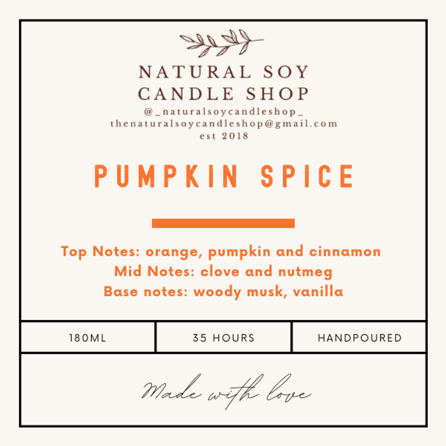 Pumpkin Spice Soy Candle