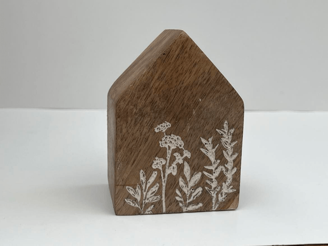 Wooden Block House with Star
