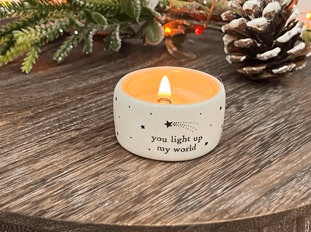 Ceramic Tealight Holder You Light Up My World