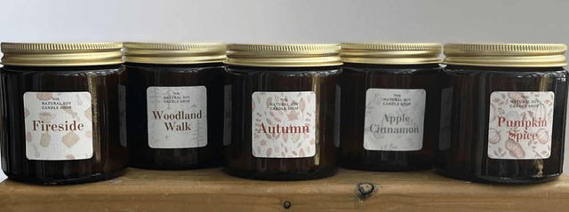 Amber Candle jars 250ml Autumn Fragrances