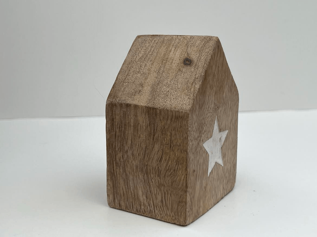 Wooden Block House with Star