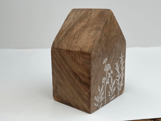 Wooden Block House with Star