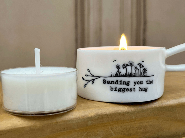Sending You a Hug Handled Tealight Holder