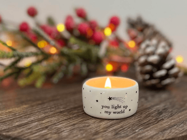 Ceramic Tealight Holder You Light Up My World