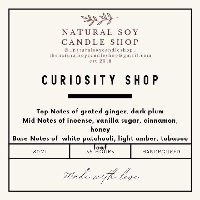 Curiosity Shop Candle, Bookish Candle Gift
